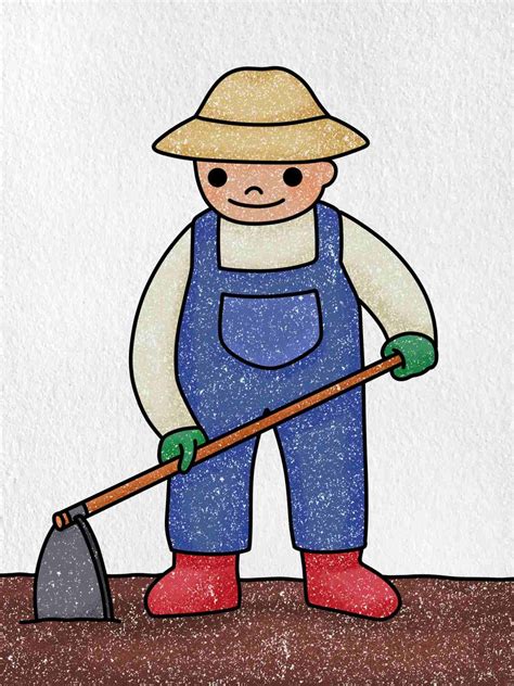 farmer drawing easy|sketch of a farmer.
